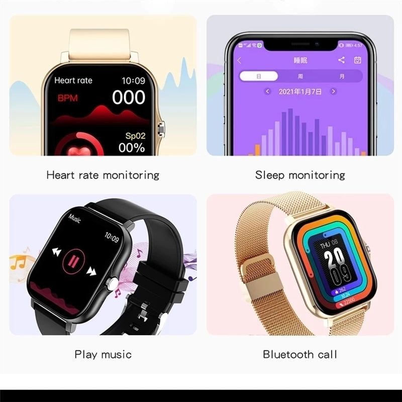 Relógio inteligente LIGE, para homens e mulheres, com tela sensível ao toque. Relógios esportivos de fitness, Bluetooth, chamadas digital, smartwatch.